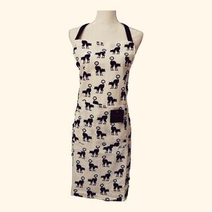 NEW Cynthia Rowley Halloween Scaredy Black Cat Cotton Kitchen Cook Apron